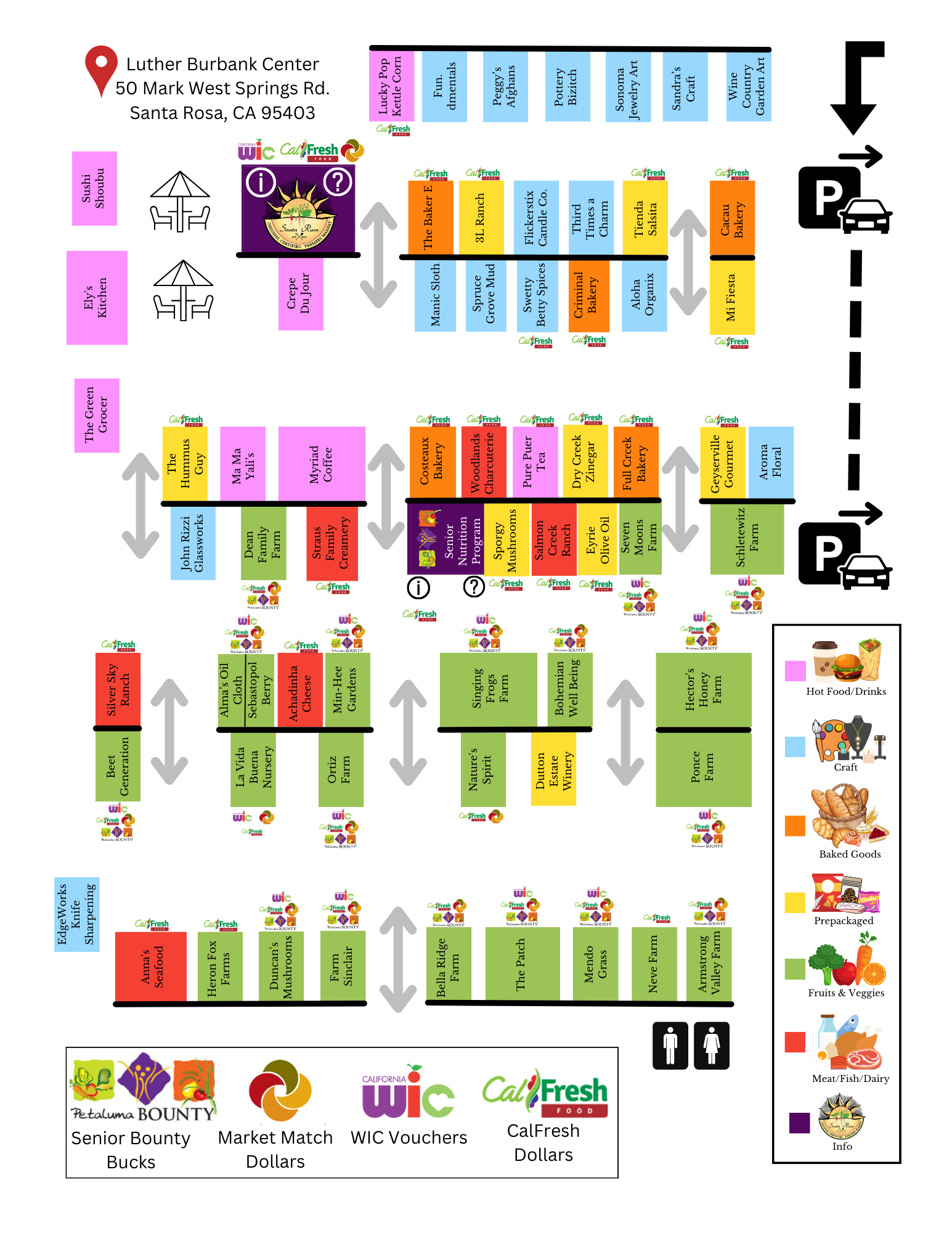 Saturday Market Map THE SANTA ROSA ORIGINAL CERTIFIED FARMERS MARKET   SROCFM Map 8.5 × 11 In 2 